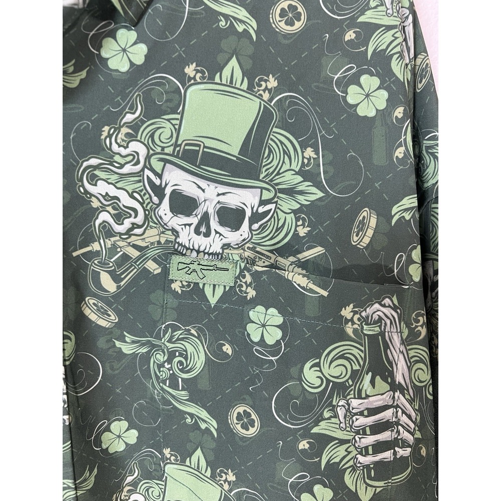 Retro Rifle Men's Short Sleeve Button Down Shirt Size 4XL Irish Hand Grenade - Picture 4 of 7